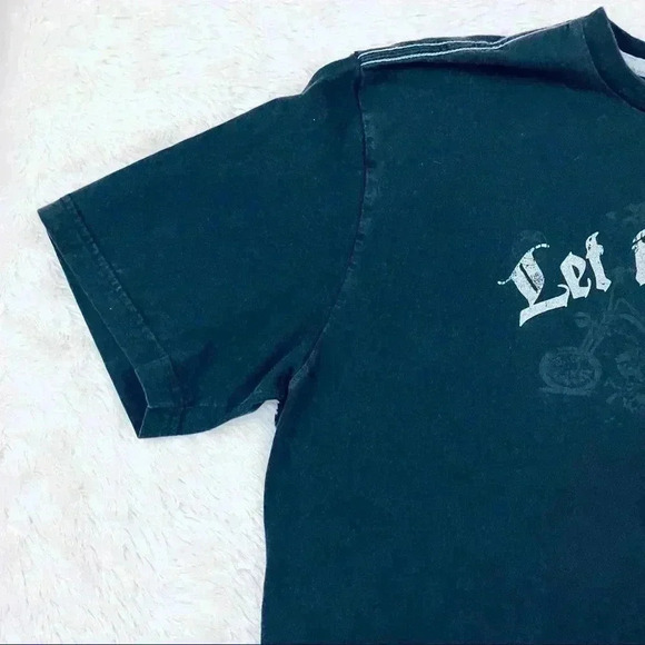 Tommy Hilfiger “Let It Ride” Motorcycle Black Crew Neck 100% Cotton Tee Size L - Picture 3 of 10